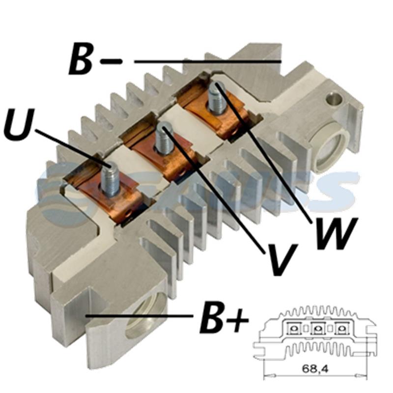 RECTIFICADOR CHEVROLET 65 AMP EQV DELCO 3472311 (GA201-GA203)