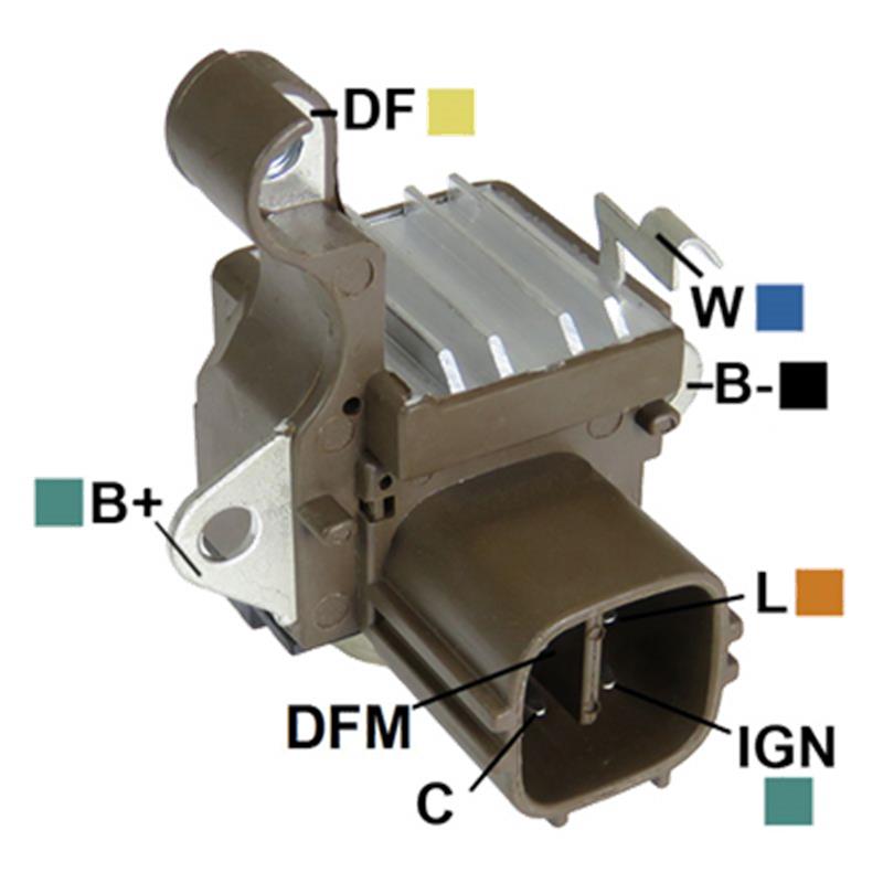 [IN6315,VR-H2005-99] REGULADOR TOYOTA HILUX VIGO 2.5 3.0 DIESEL 10-18 12 4 FR-L-C-IGN TIPO DENSO (GA1308)