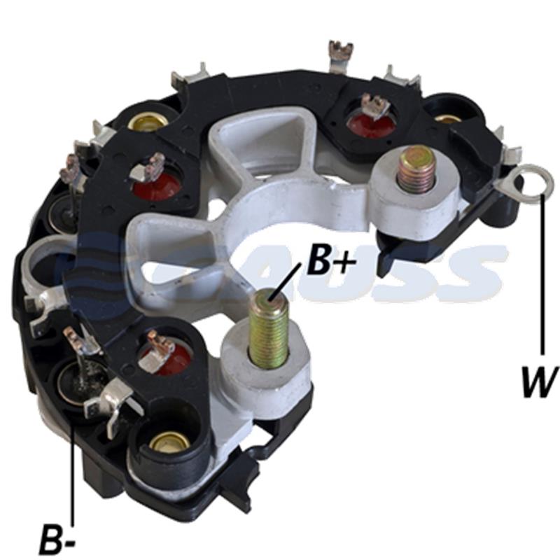 [IBR224,RB-117H] RECTIFICADOR VW VOLKSWAGEN MB MERCEDES BENZ CAMION LO914 LO915 ACTROSS ATEGO 24V 120AMP 6X50A (GA231) TRIANGULAR F00M133286