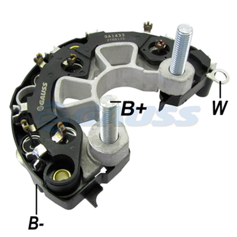 RECTIFICADOR VOLVO FH 01-06 NH 12 B12 B01 B10M B12M 150AMP M8 6X50AMP AVALANCHE (ZENER) CONEX TRIANGULO TIPO BOSCH F00M133346