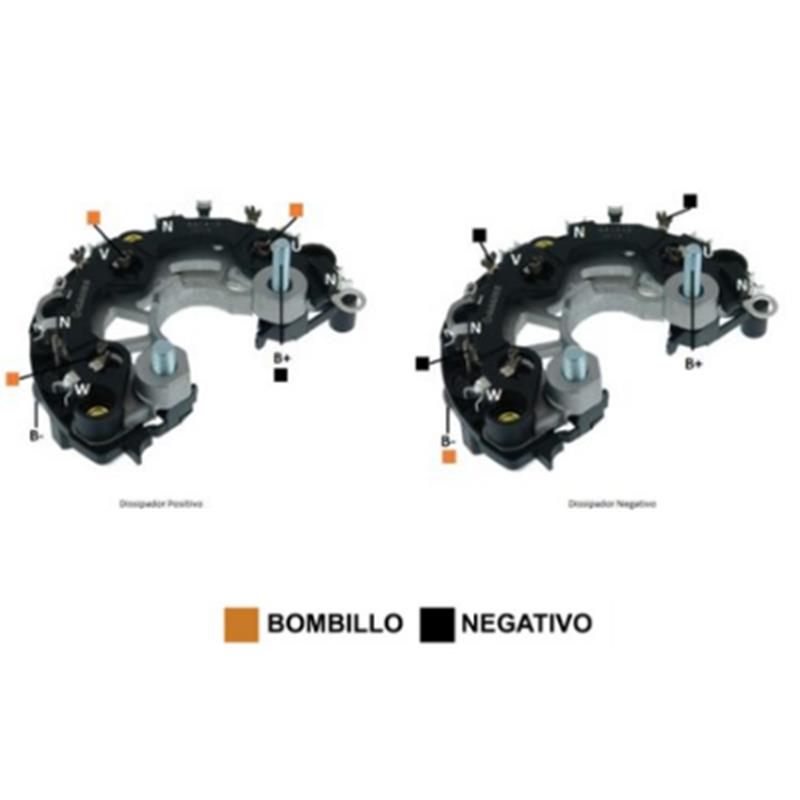 RECTIFICADOR VOLVO A35D FH12 FH13 FM12 NH12 FMX FH420 440 480 520 580 150AMP Ø130MM M8X20MM 6X50A (GA297) F00M147623 CONEX TRIANGULO