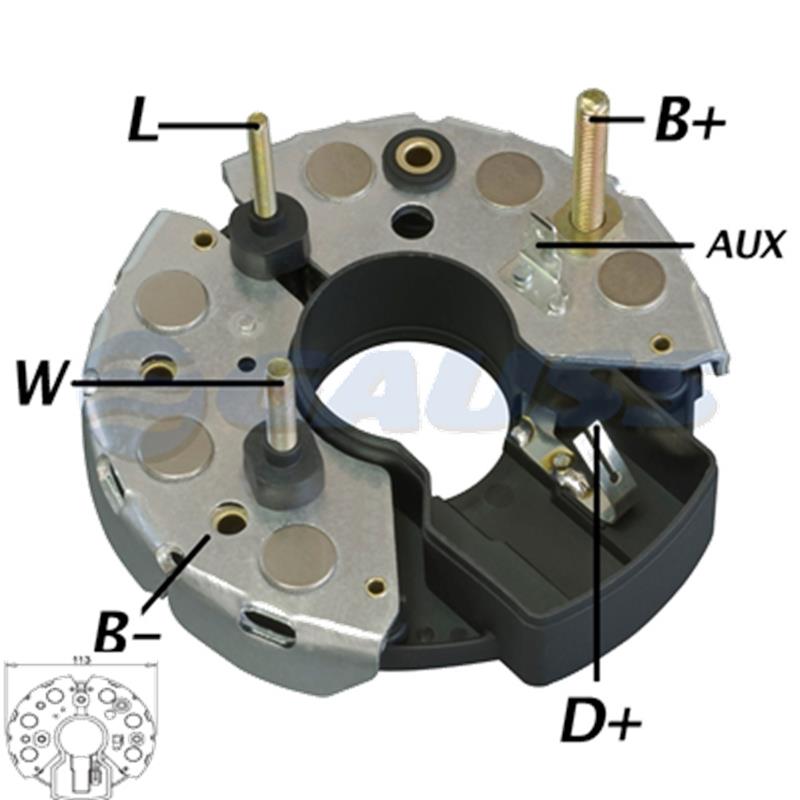 [IBR314,RB-07] RECTIFICADOR AGRALE MB MERCEDES BENZ TRACTOR MF 85AMP 6X 35A TIPO BOSCH