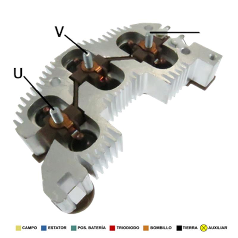 [10512366,DR5173PF] RECTIFICADOR 21SI 22SI CUMMINS MB MERCEDES BENZ 712C 715 914C 915C OM904 906 CATERPILLAR 938H 5 32 X 9 CON CONDENSADOR 70A Ø111MM 6X35A 19889