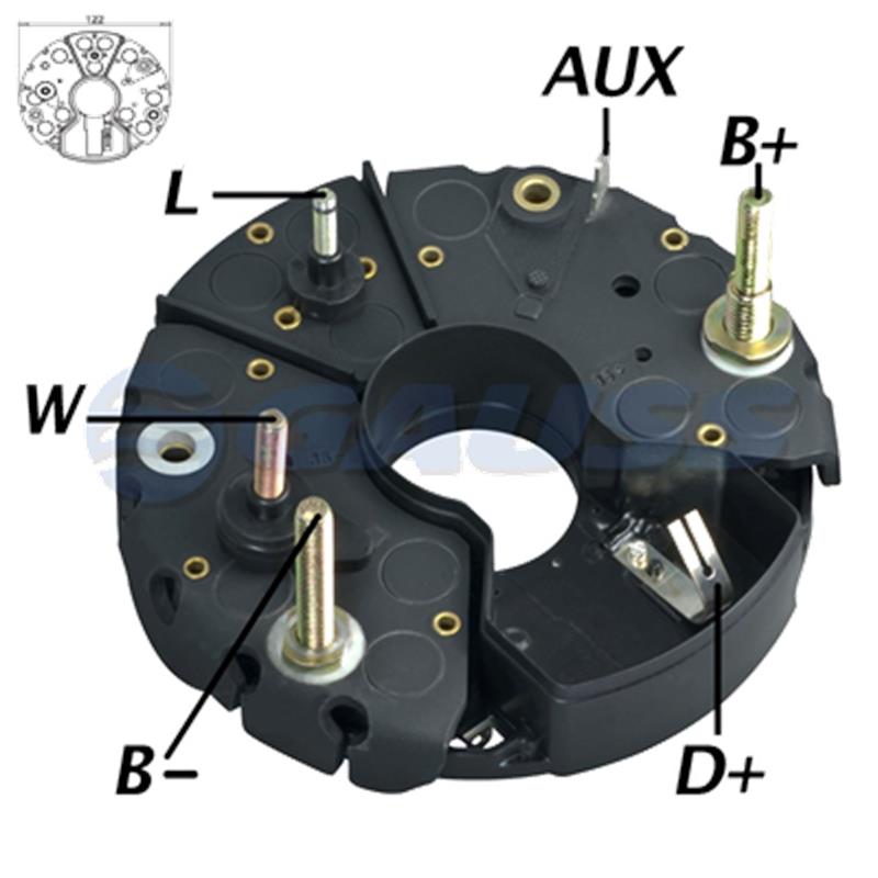 RECTIFICADOR SCANIA VOLVO 105AMP 8X35A(GA301) TIPO BOSCH