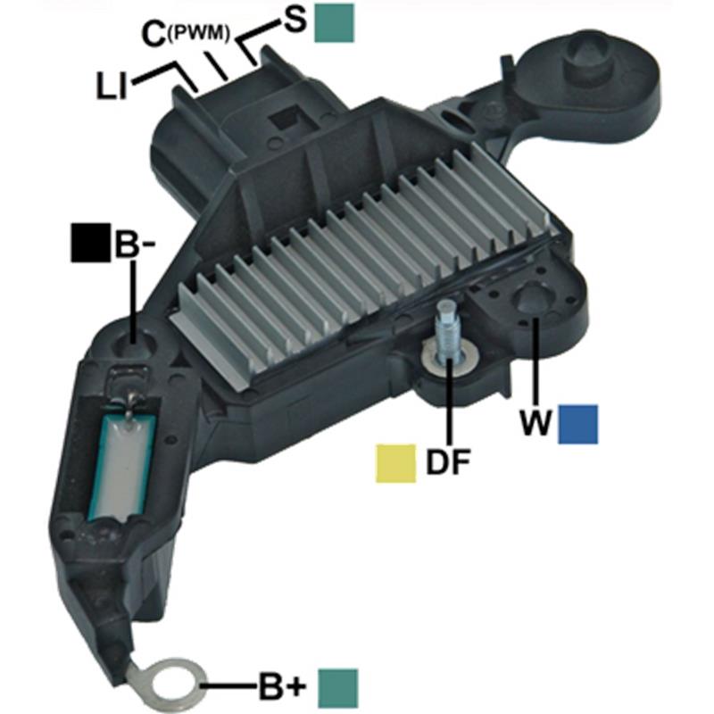REGULADOR FORD FOCUS FUSION 12 3 LI-C-S CON TERMINAL (LIN) TIPO VISTEON (GA1890)