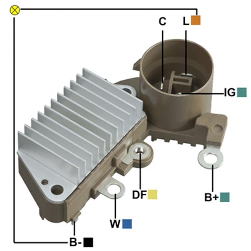 REGULADOR CHEVROLET SPRINT 3 TERMINALES C-IG-L TERMINAL L CON REACTANCIA 126000-0840 TIPO NIPPONDENSO
