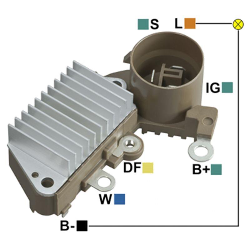[IN250,VRH2005-23A] REGULADOR TOYOTA COROLLA TERCEL DAIHATSU CHARADE 12 CONECTOR REDONDO 3 S-IG-L TIPO NIPPONDENSO