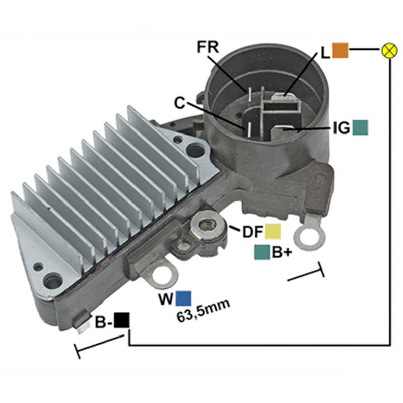 [VRH2005-10,IN224] REGULADOR HONDA ACCORD CIVIC ACURA 12 CONECTOR REDONDO 4 C-FR-IG-L TIPO NIPPONDENSO