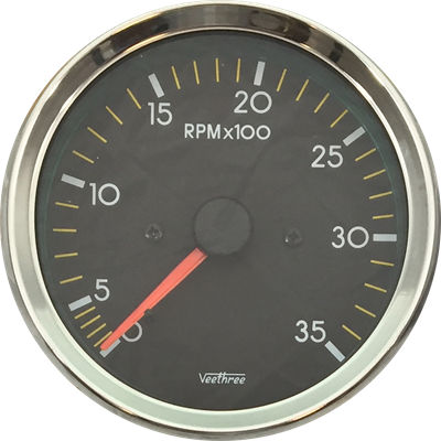 TACOMETRO ELECT SEÑAL ALT 0-3500 RMP 12V 80MM CON GRADUACION ARO CROMADO