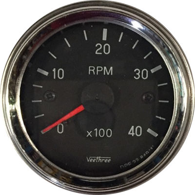 TACOMETRO ELECT SEÑAL ALT - BOBINA IGN 0-4000 RPM 12-24V 52MM NPR ARO CROMADO