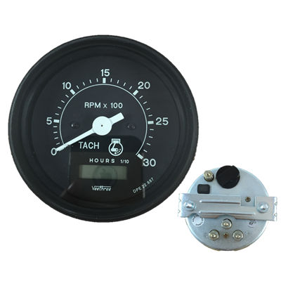TACOMETRO CON HOROMETRO LCD SEÑAL ALT IGN 0-3000RPM 12 24V 85MM ARO NEGRO