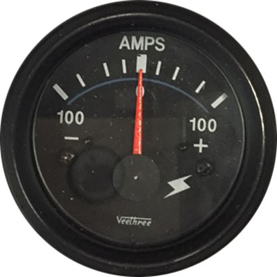 AMPERIMETRO 100-100 52MM ARO NEGRO