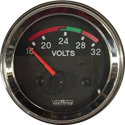 [300.820C] VOLTIMETRO 52MM 24V ESCALA 16-32 ARO CROMADO