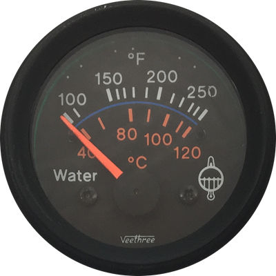 [300.483N] MARCADOR TEMPERATURA AGUA ELECTRICO 12V 40Ø-120Ø ARO NEGRO