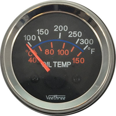 [300.799C] MARCADOR TEMPERATURA ACEITE ELECTRICO 12V 40°-150° ARO CROMADO