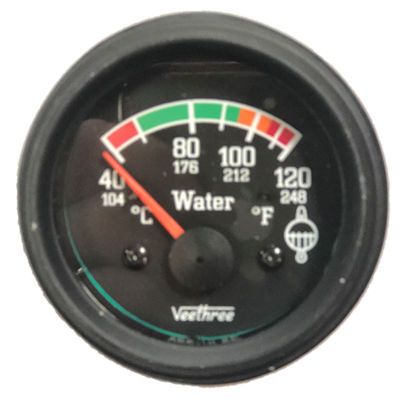 [270994] MARCADOR TEMPERATURA AGUA ELECTRICO 12V 40Ø-120Ø ESCALA COLOR ARO CROMADO