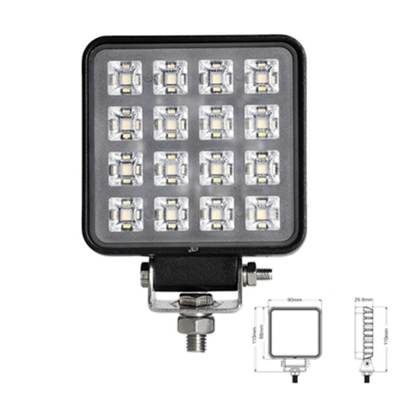 EXPLORADORA LED CUADRADA 1200LUMENS 90MM ALTO 110MM X 29.80MM PROFUNDIDAD 9-32V 16X1W