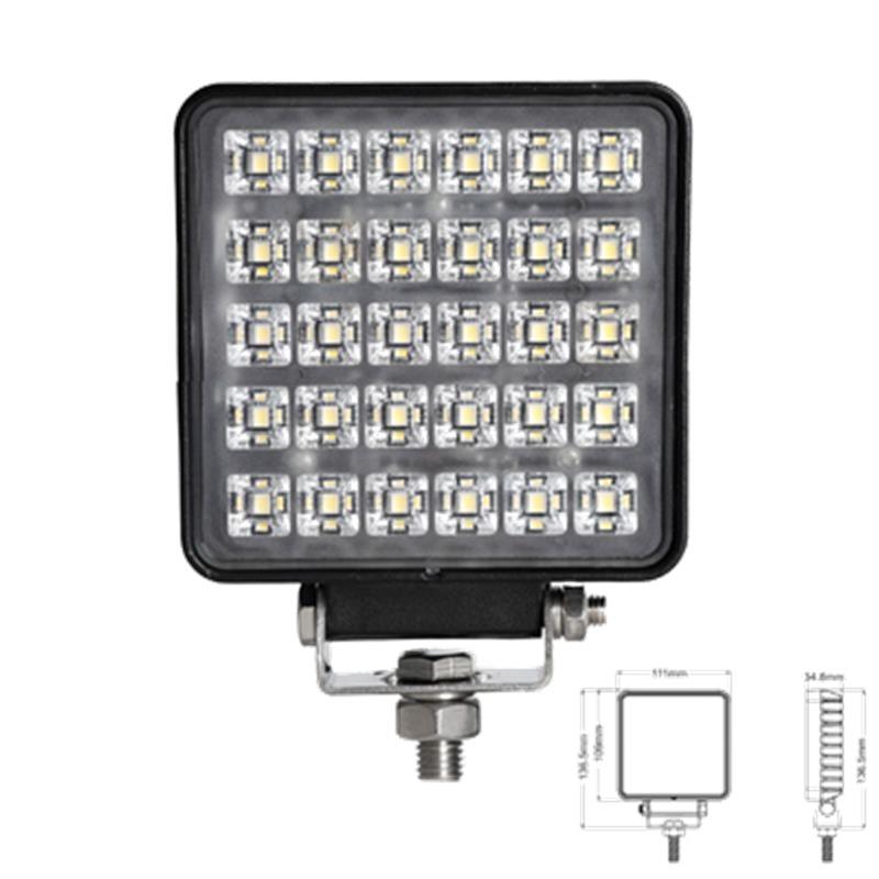 EXPLORADORA LED CUADRADA 2250LUMENS 111MM ALTO 136.50MM X 34.80MM PROFUNDIDAD 9-32V 30X1W