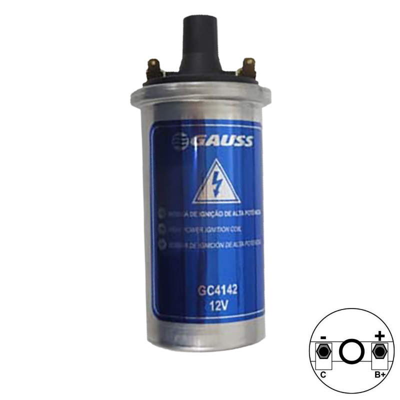 BOBINA ENCENDIDO PLATINO UNIVERSAL AZUL 2P 4 Y 6 CILINDROS FIAT FIORINO 1.3 CHVR CHEVETTE 1.4 RENAULT R4 6 12 NISSAN PATROL PASSAT 1.5  9220081054