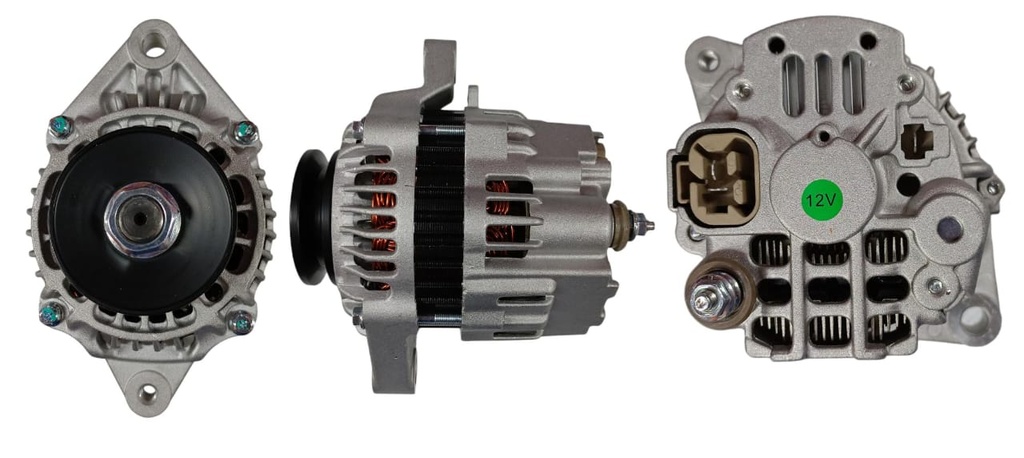 ALTERNADOR MONTACARGAS YALE MONTERO MITSUBISHI ADAPTACIONES 12V 50AMP PARTORNILLO AJUST2PINES P: 1V T:MITSUBISHI V:INT