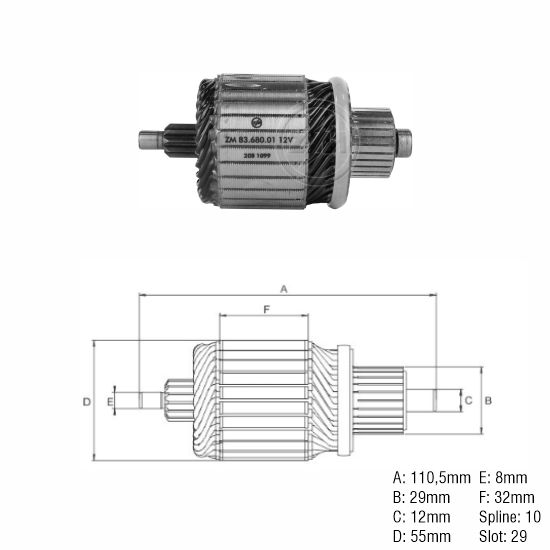 [61-8113] INDUCIDO ARRANQUE HITACHI- MONTACARGAS 12V