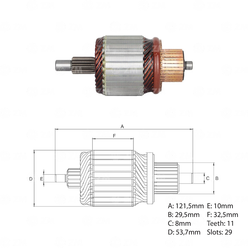 [M106X06971] INDUCIDO ARRANQUE HYUNDAI ACCENT, ELANTRA, H100 MITSUBISHI LANCER, SPORTERO, SUZUKI VITARA 12V