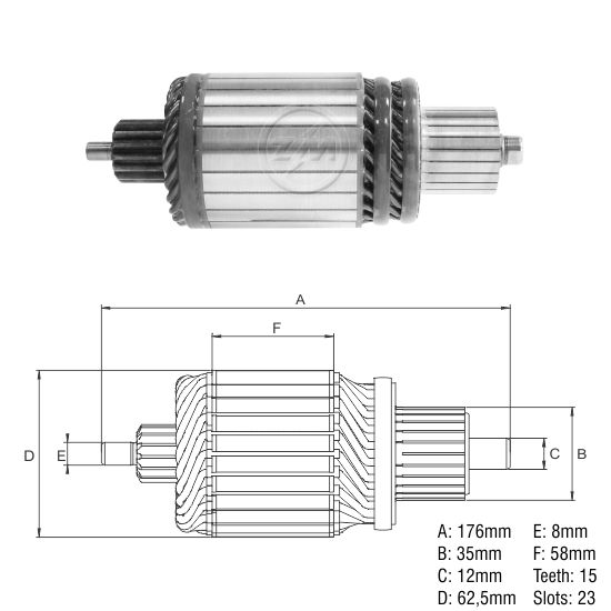 [61-9501] INDUCIDO ARRANQUE JOHN DEERE: TRACTOR VALTRA MAQUINARIA