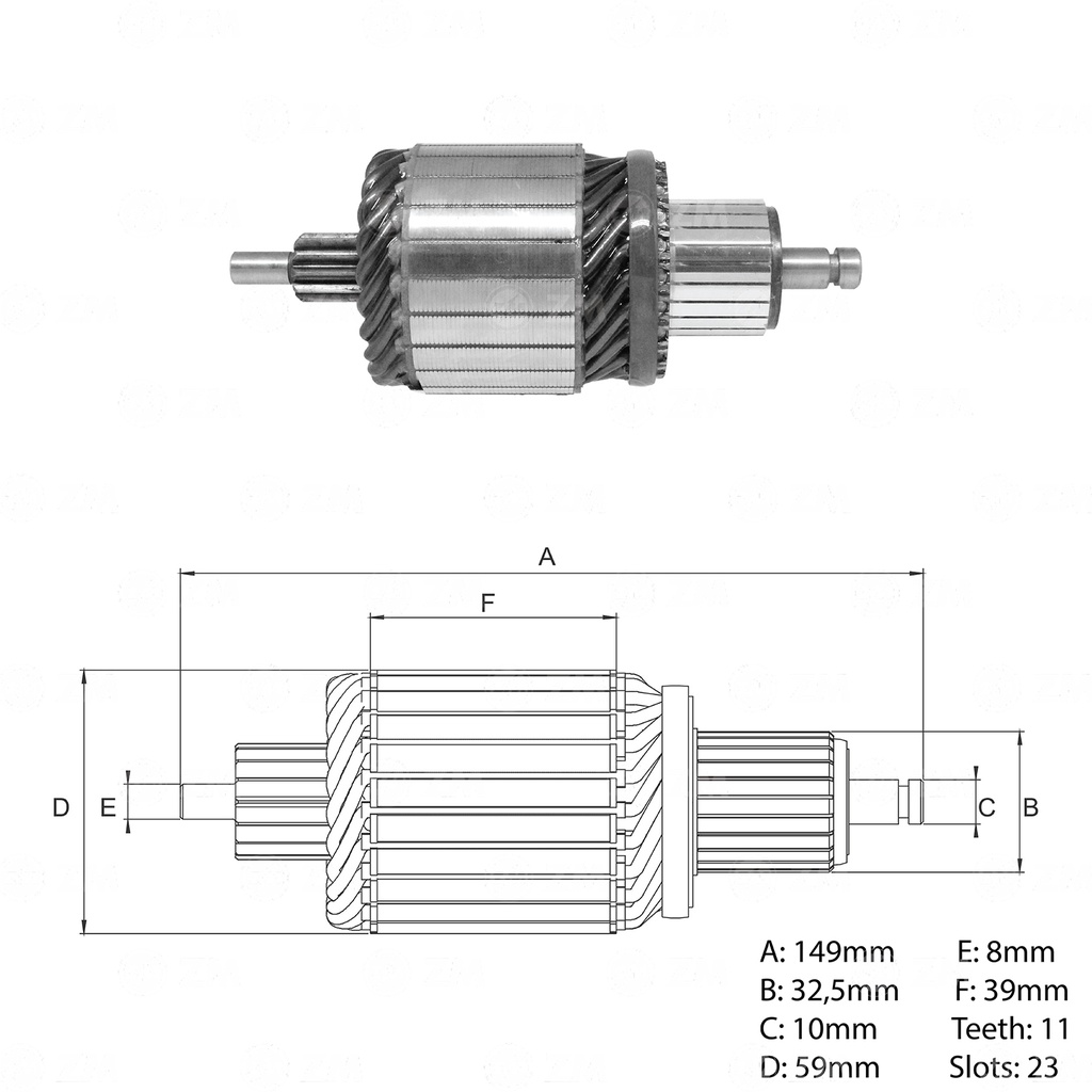 [61-9165] INDUCIDO MERCEDES  12V 149MM 11 ESTRIAS-TOYOTA VIGO ( IM-2132)