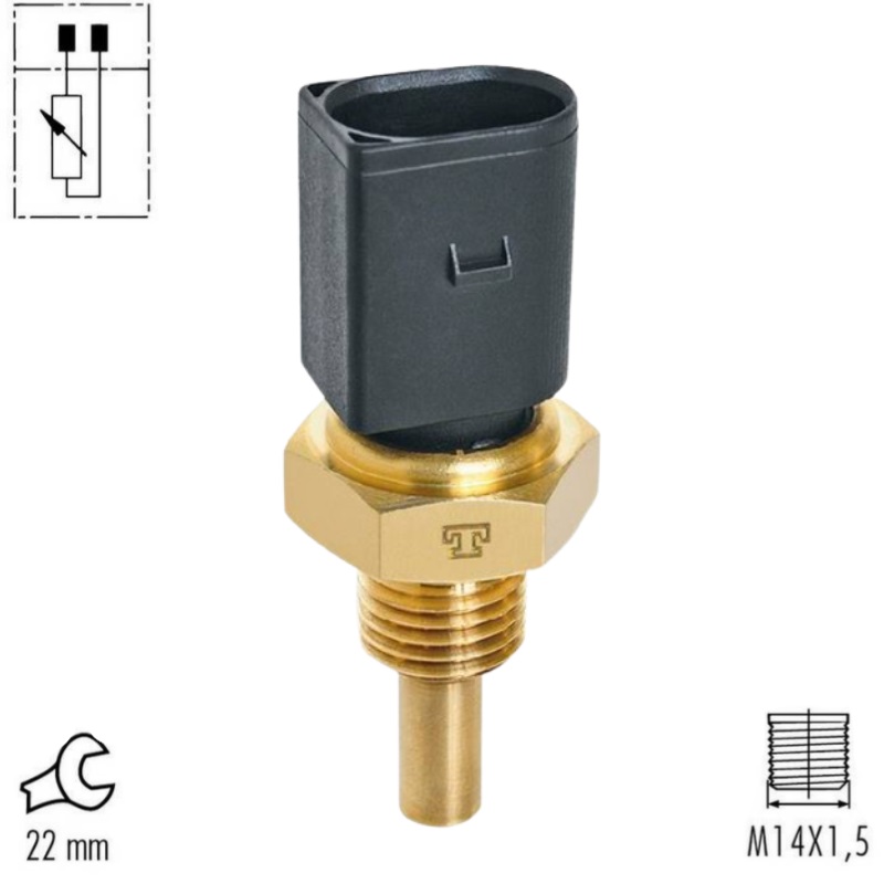 SENSOR TEMPERATURA REFRIGERANTE (ECT) MB MERCEDES BENZ ACCELO 4 3L ATEGO 4 3-6 4L LO914 4 3L 22MM 2P