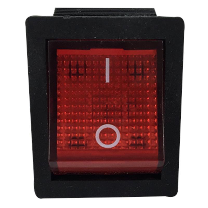 SWITCH TECLA UNIVERSAL 1 GOLPE 6 TERMINALES ALUMBRA ROJO 212321-0121