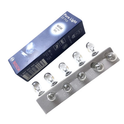 BOMBILLO MINIATURA T-10 W5W 12V 5W TABLERO PURE LIGHT STD CAJA X 10 UND 2825 GL2825 12961