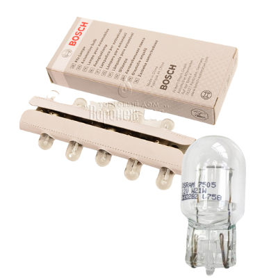 [7505] BOMBILLO MINIATURA T-20 W21W 12V 21W TABLERO ECO LINE STD CAJA X 10 UND 1987302822 7505 GL7505 12065