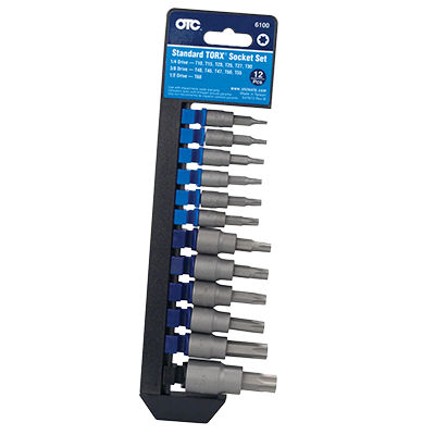 [6100] JUEGO DE 12 COPAS DE PUNTAS TORX (T10-1 4" T15-1 4" T20-1 4" T25-1 4" T27-1 4" T30-1 4" T40-3 8" T45-3 8" T47-3 8" T50)