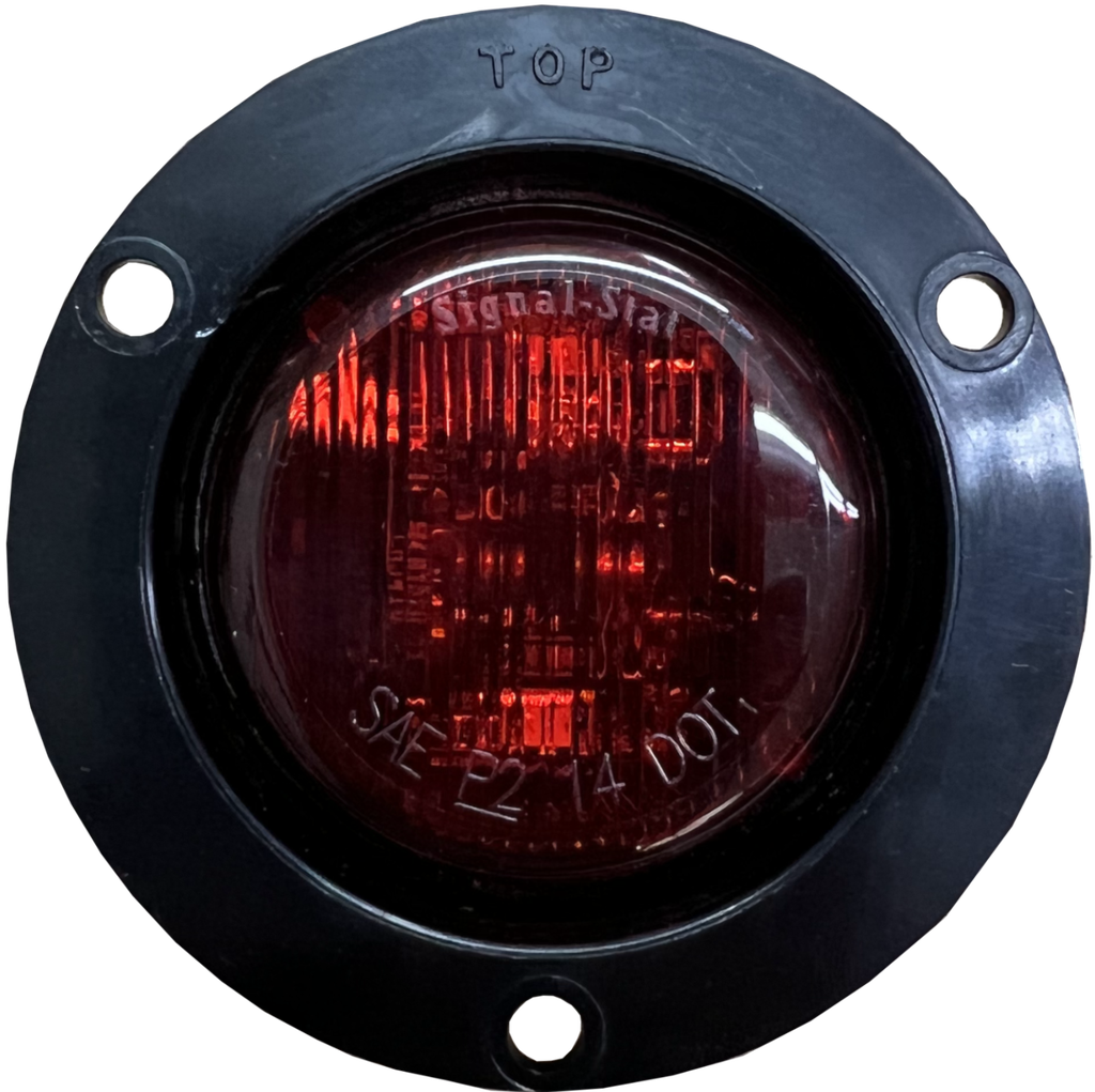 LÁMPARA REDONDA 2" ROJA ARO NEGRO INCRUSTADO 12-24V CONECTOR PL3 INCLUIDO