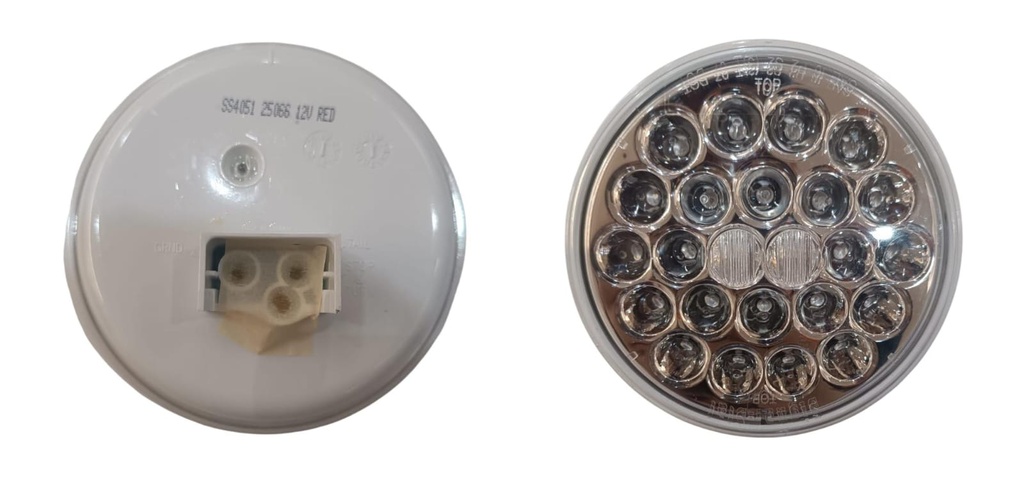 LÁMPARA REDONDA 4" BLANCA 24 LEDS 12V CONECTOR PL3 NO INCLUIDO