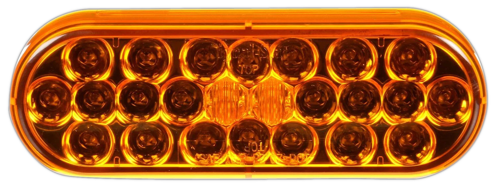 LÁMPARA OVALADA 6" AMARILLA 24 LEDS 12V CONECTOR PL3 NO INCLUIDO