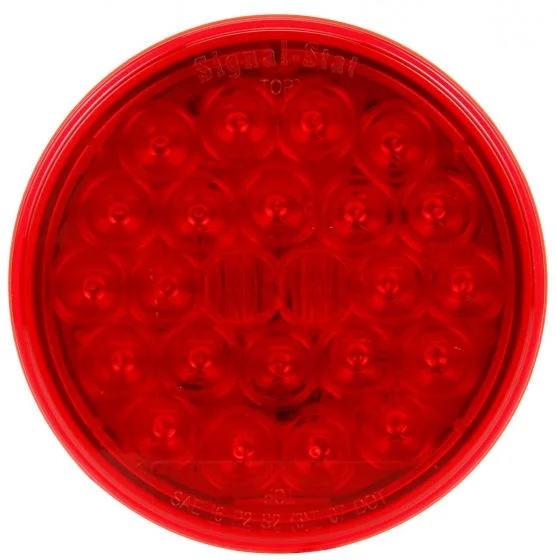 LÁMPARA REDONDA 4" ROJA 24 LEDS 12V CONECTOR PL3 NO INCLUIDO