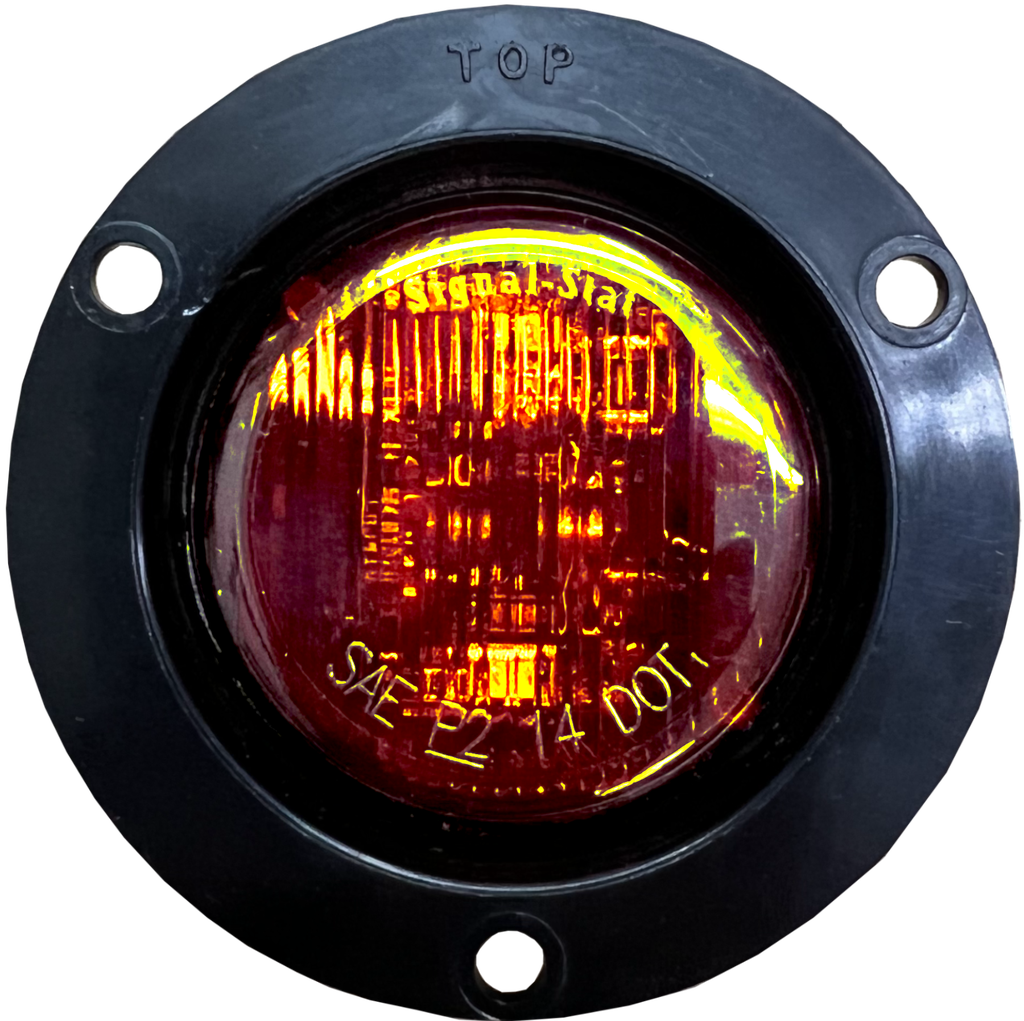 LÁMPARA REDONDA 2" AMARILLA ARO NEGRO INCRUSTADO 12-24V CONECTOR PL3 INCLUIDO